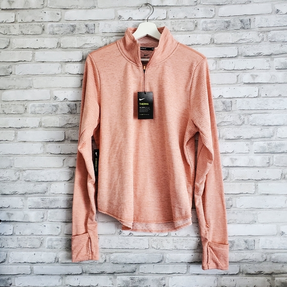 Nike Tops - Nike Top Fitted Therma Running 1/2 Zip Long Sleeve